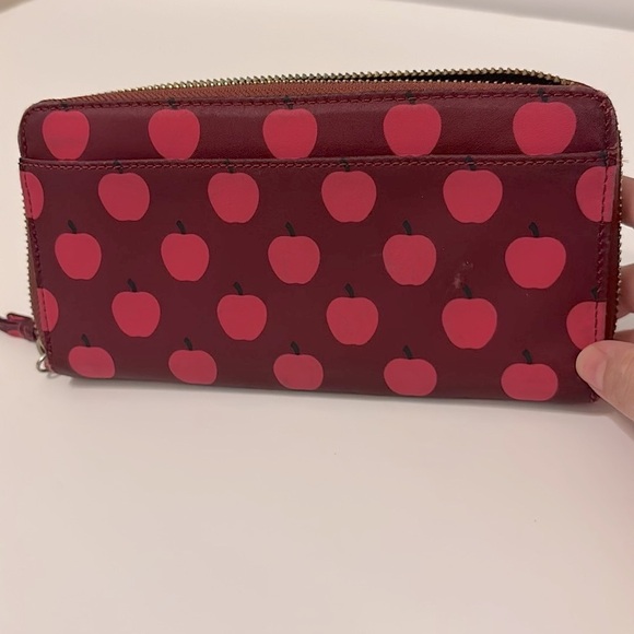Kate Spade Flatiron Lacey Apple Zip Around Nylon Wallet - Picture 8 of 9